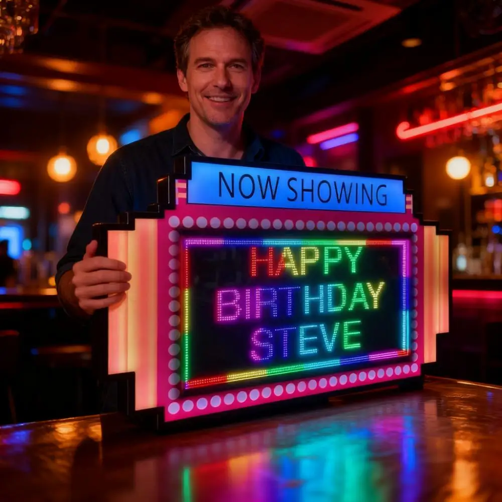 LED Custom Acrylic Message Sign for Nightclubs Halloween Marquee Bottle Presenter Bar Handheld Light Program Promotion