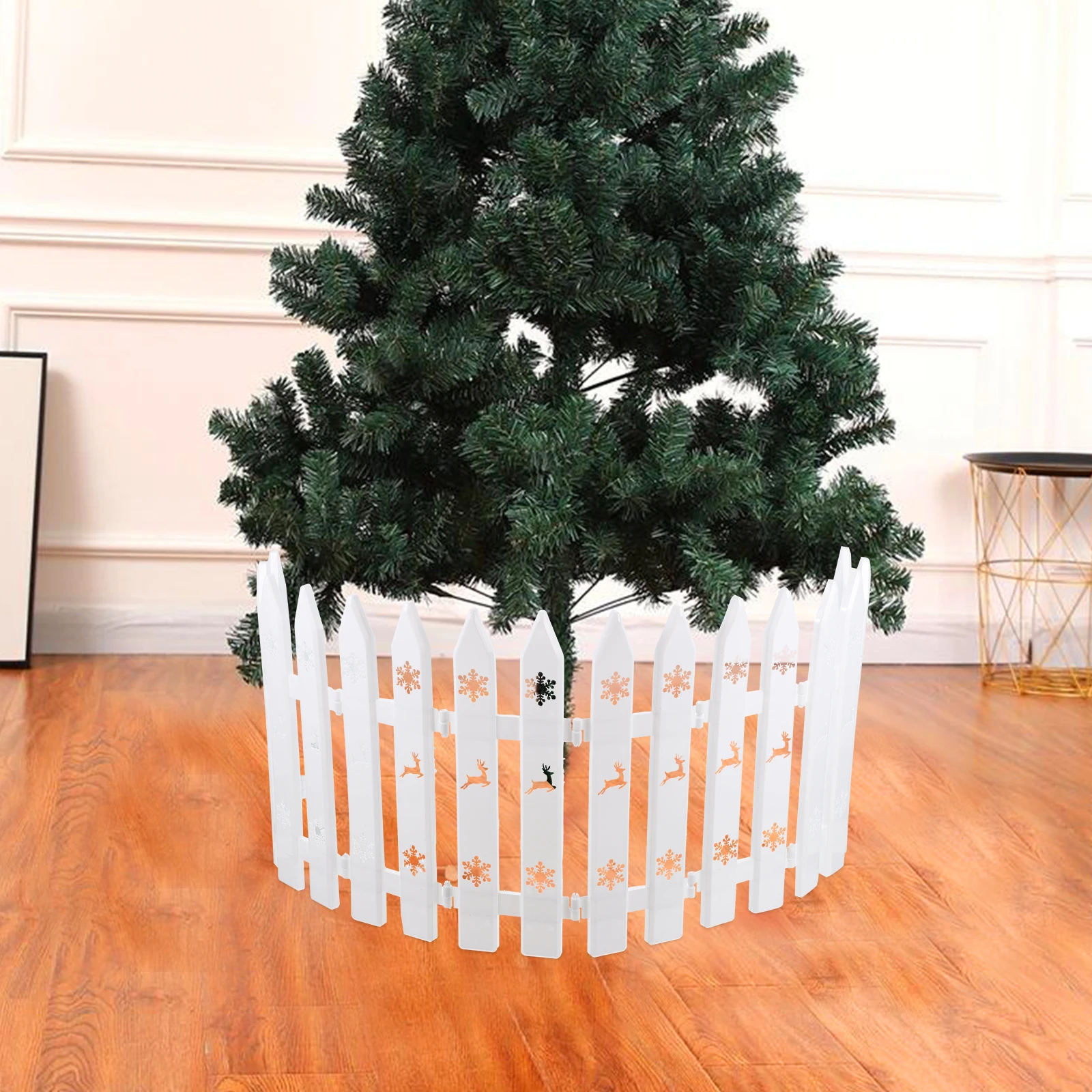 

10pcs Tree Fence Decor White Plastic Garden Borders Indoor Outdoor Holiday Scene Arrangement Christmas naments Fences Easy