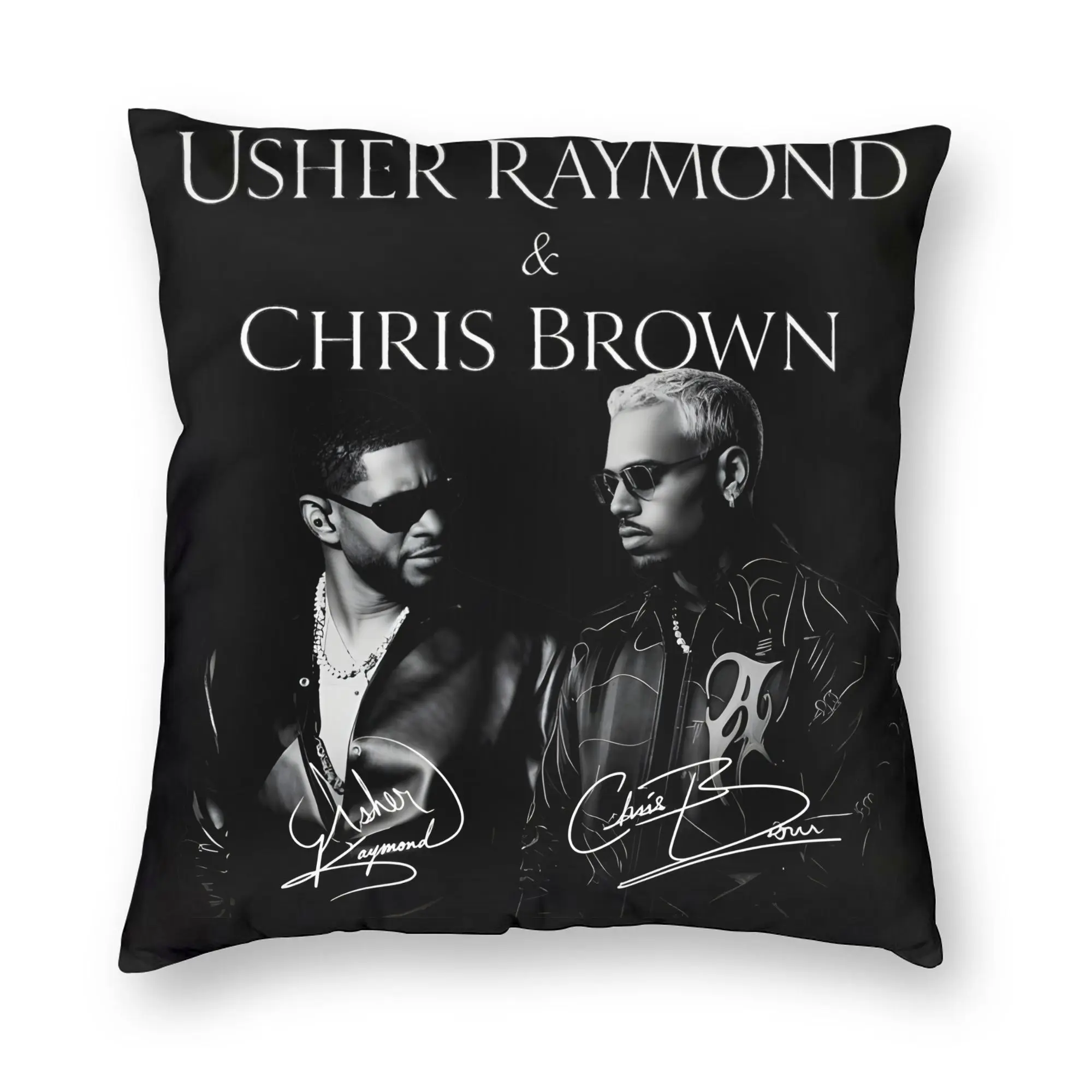 Chris Brown And Usher The Rb Tour Pillow Cover  Raymond And Brown Soft Cover Fashion Pillow Case For Wedding Party Home Decor