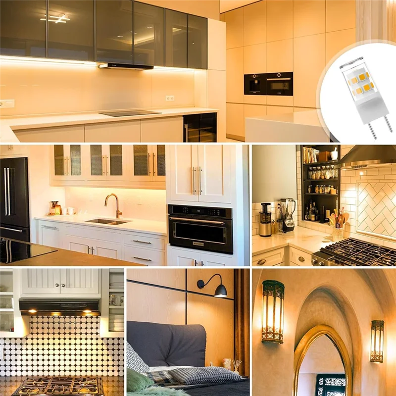 ABRS-10Pack G8 Led Bulb T4 Light Bulb Bi-Pin G8/GY8.6 Base For Under Cabinet Light Puck Light Bulb
