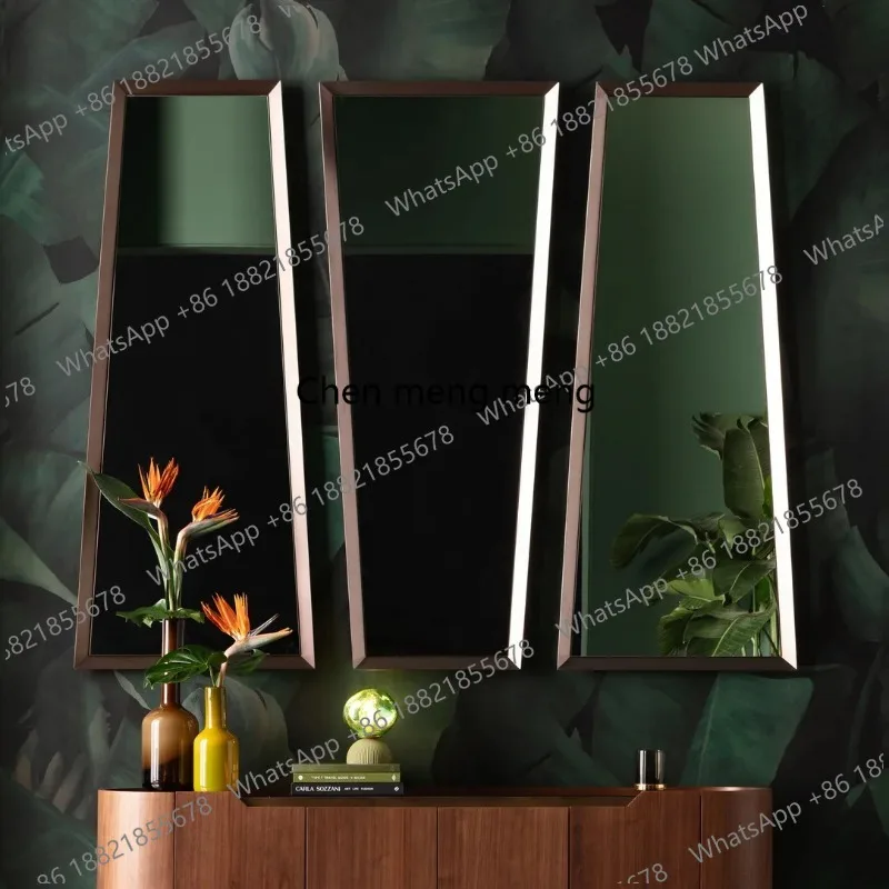 

Retro simple wall-mounted mirror, living room background wall decorative mirror, home bedroom wall-mounted full-length mirror