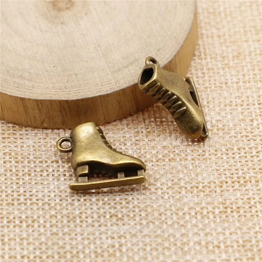 Zinc alloy Ice Skates Charms Bronze, silver, gold Skating Shoes Pendants Skates Charms Pendant Handmade Crafts Lovers