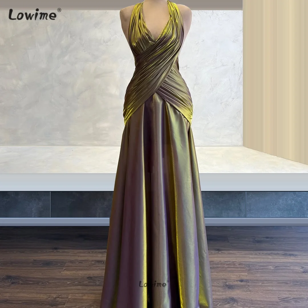 홀터넥 이브닝 드레스 올리브 그린 이브닝 드레스 랩 머메이드 스커트 볼 가운 심플 파티 드레스 맞춤 제작 가능 2025