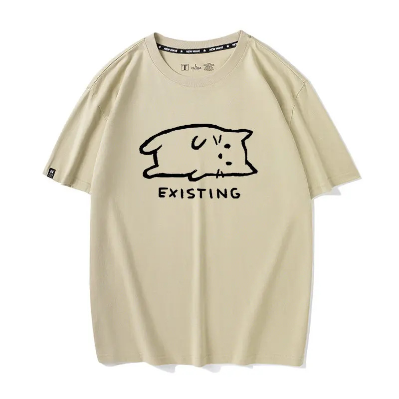 Existing Pure Cotton Printed Fashionable Men's and Women's Short Sleeved Summer New Personalized Casual Round Neck T-shirt