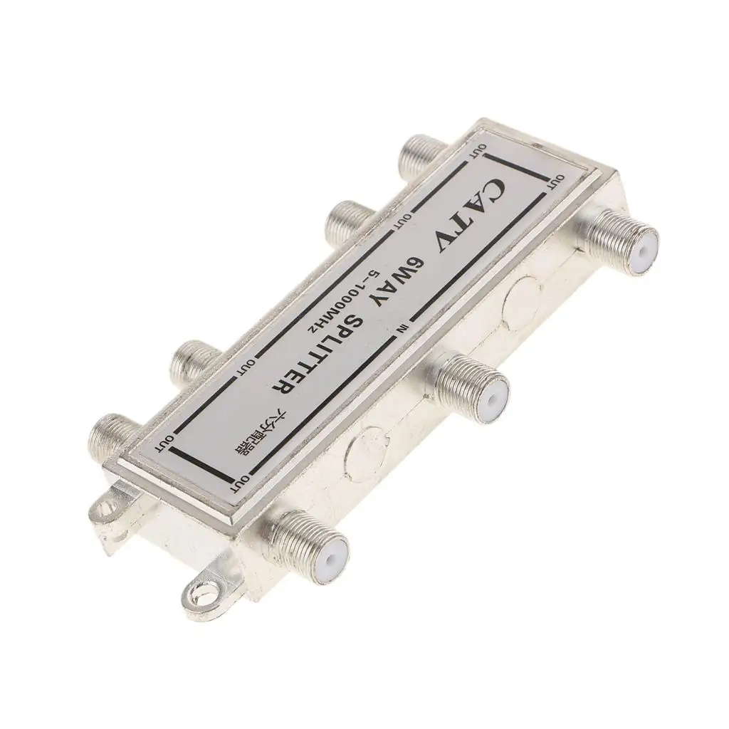 Premium 6 Way TV Singal Splitters 1 In 6 Out Coaxial Cables RG6 for TVs VCRs RF Radios Antenna