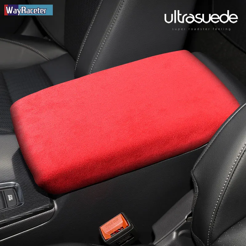 Ultrasuede Top Suede Wrap Car Armrest Box Panel Trim Cover For Honda Civic 11th Gen 2021 2022 2023 Accessories