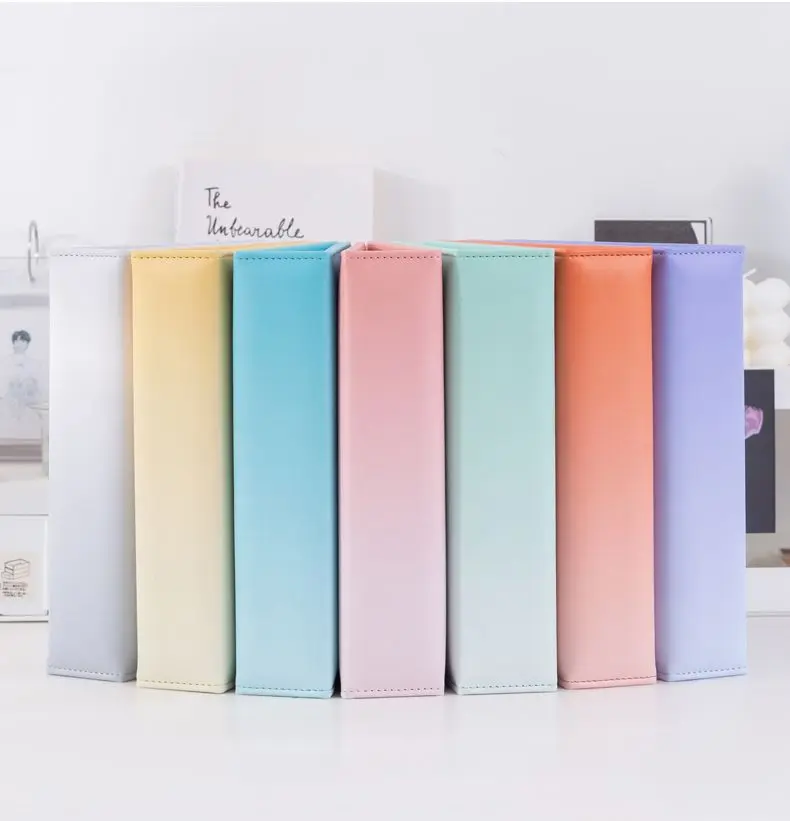 

Beautiful Gradient Color Binder A4 A5 D-Ring K-pop Album, Waterproof PU Photocard Holder, Refillable Polaroid Photo Organizer