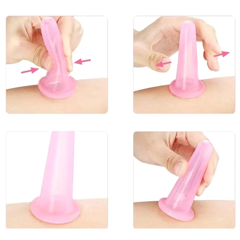 2Pcs Silicone Cupping Suction Can Vacuum Face Massage Cup Face Leg Arm Relaxation Household Health Care Facial Skin Lifting Tool