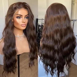 AIMEYA Loose Wave Synthetic Lace Wigs for Women Lace Front Wig Brown Hair Frontal Lace Wig Natural Looking Wig Daily Use Cosplay