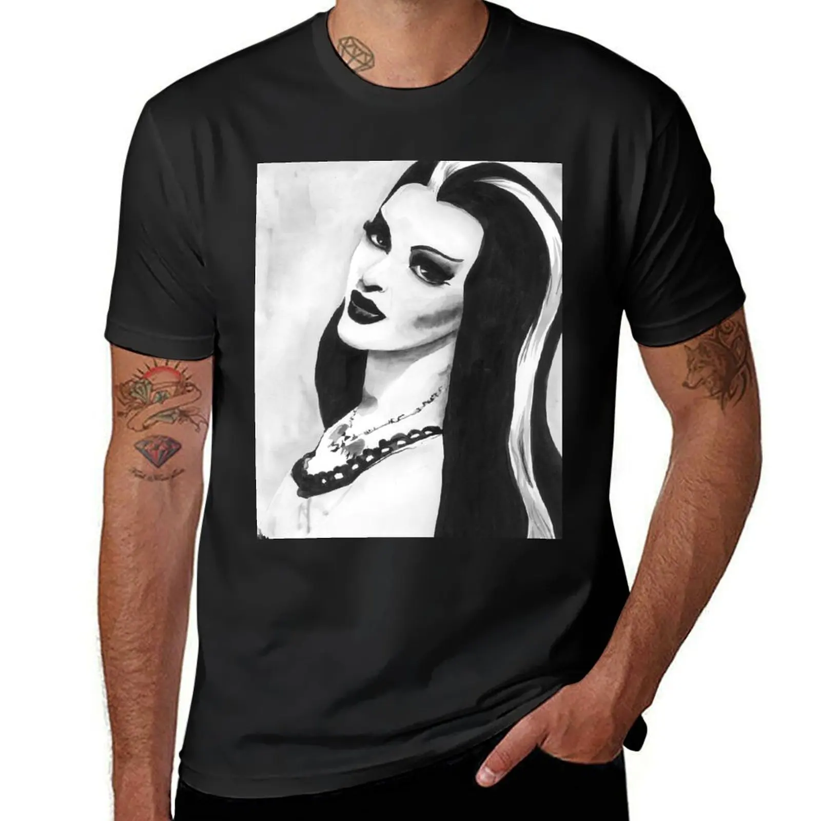 Lady munster T-Shirt customizeds oversizeds kawaii clothes quick-drying t shirts for men