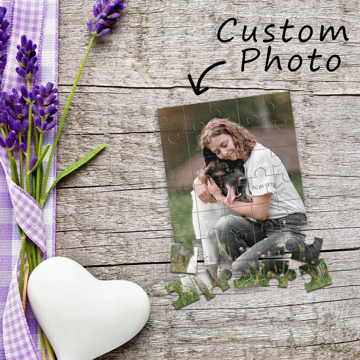 1 Packung Personalisiertes Familien-Haustier-Foto Holz-Puzzle, Geschenk für Freunde, Geburtstag, Hochzeit, Jahrestag, Valentinstag, 35/150/300/500/1000 Teile