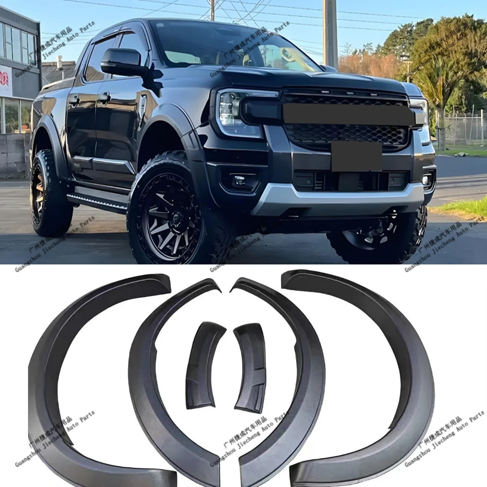 For Ranger NEXT GEN T9 2022-2024 Wildtrak XLT XLS XL Sport Fender Flares Wheel Arch Trim Black ABS Car Exterior Protection Kit