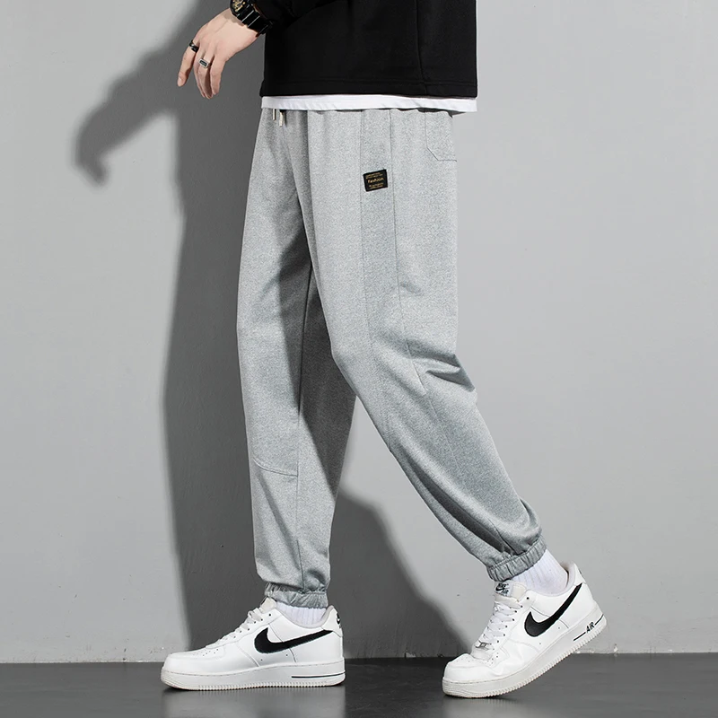 Moda coreana tasche elastiche a vita alta abbigliamento uomo tinta unita primavera autunno pantaloni Bloomers Office Lady Harem Pants