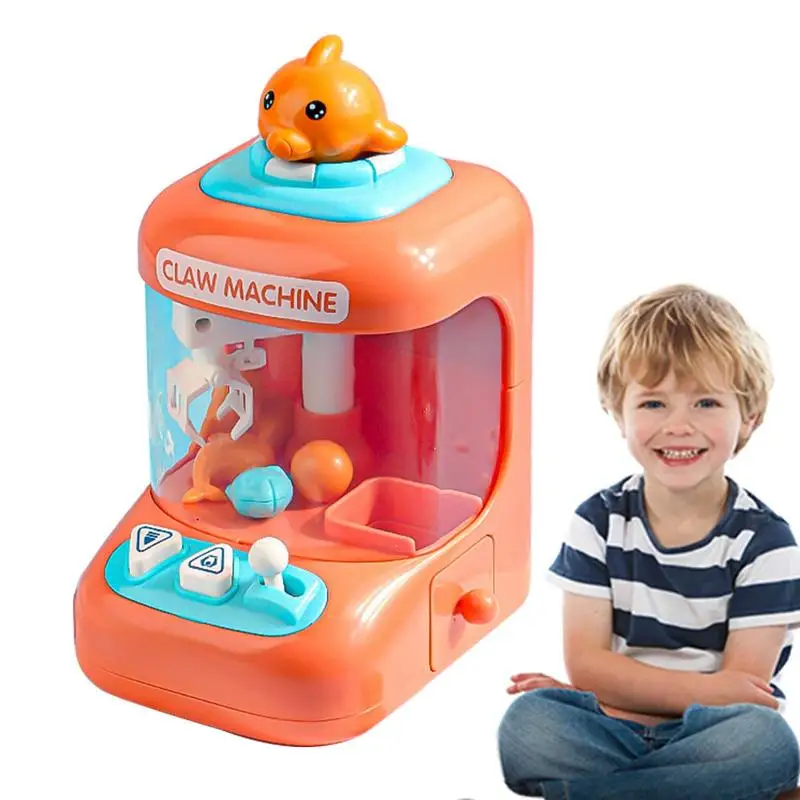 Claw Machine For Kids Doll Machine Coin Operated Play Game Mini Claw Catch Interactive Toys Arcade Game With Light Birthday Gift