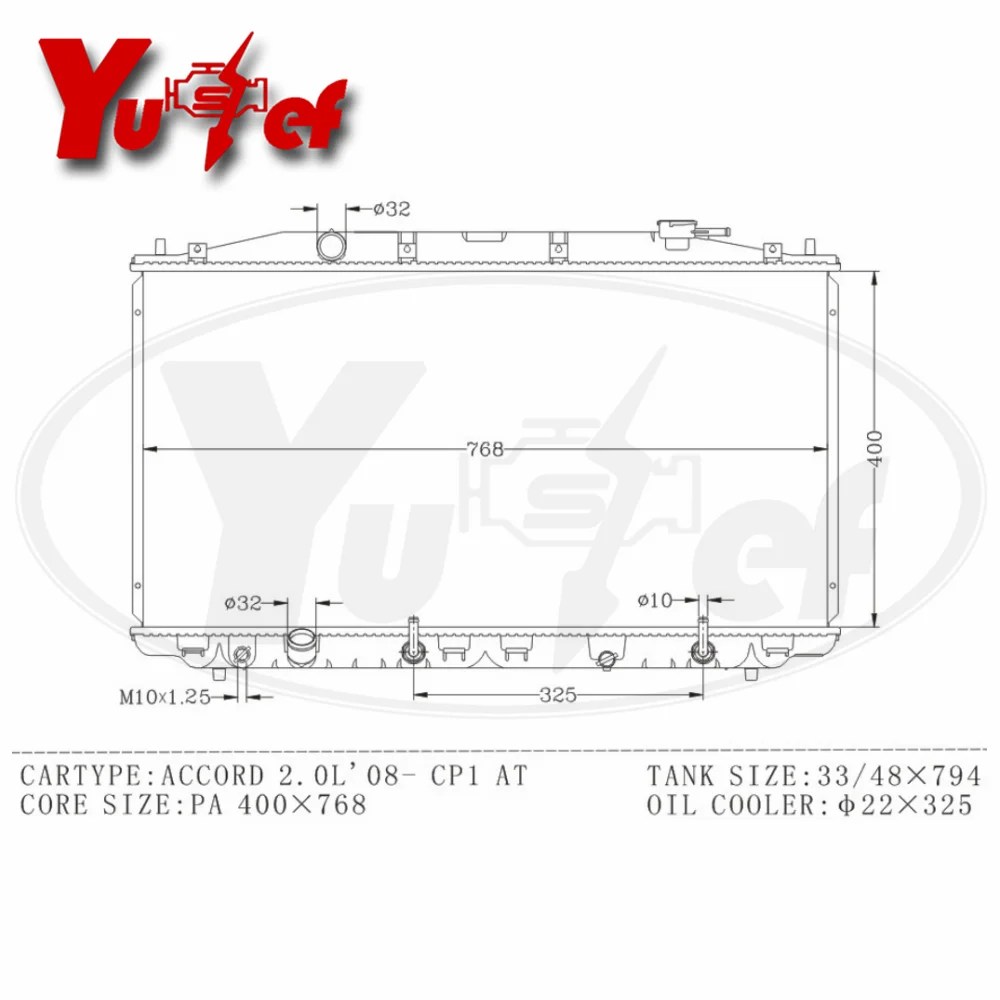 

Алюминиевый радиатор для HONDA ACCORD 2.0L 2006- 19010-R40-901 19010R40901