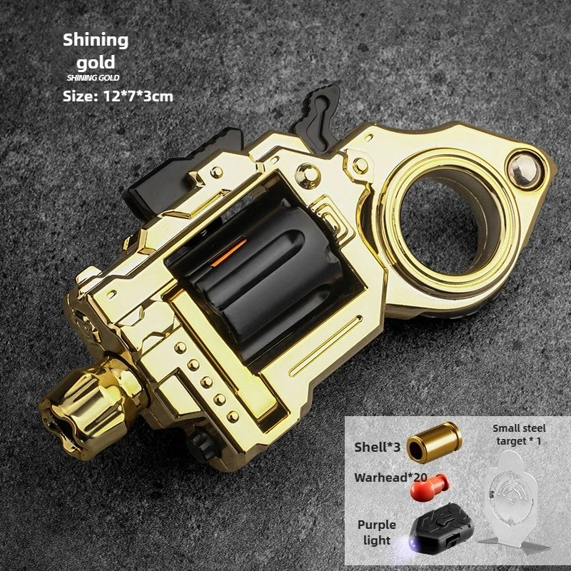 EDC Fidget Spinner Revolver Speelgoed Legering Mini Gun Model Metalen Collectible Ring Gun voor Plezier Schieten Stress Relief Jongens Geschenken