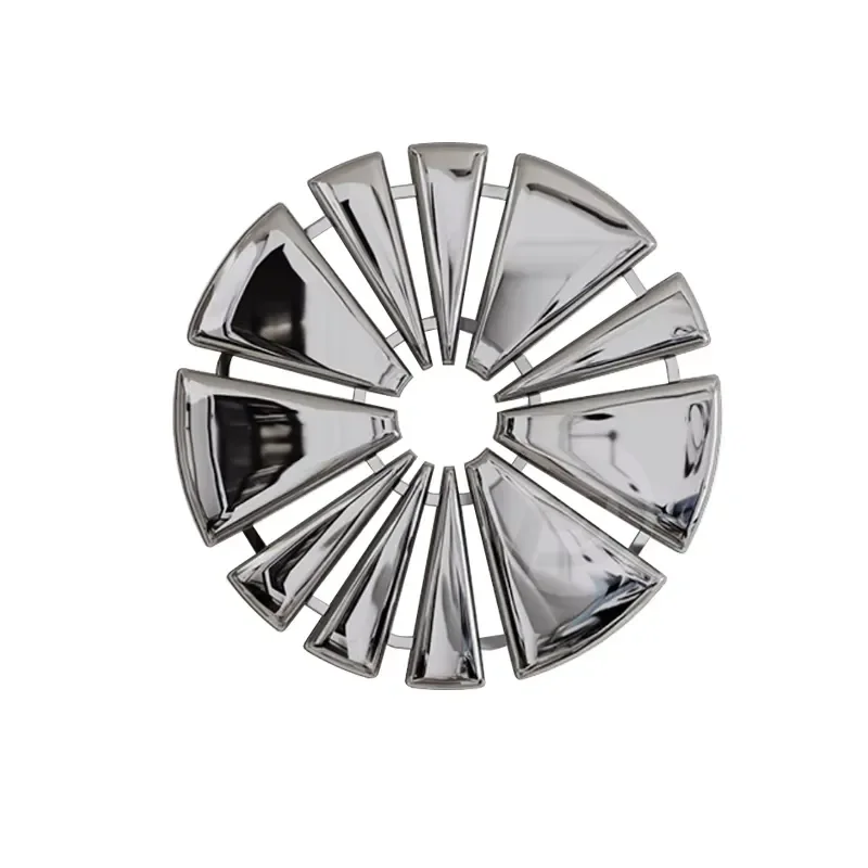 Modern Stainless Steel Sunburst Wall Decor Polished Metal Art for Hotel and Living Room Interiors