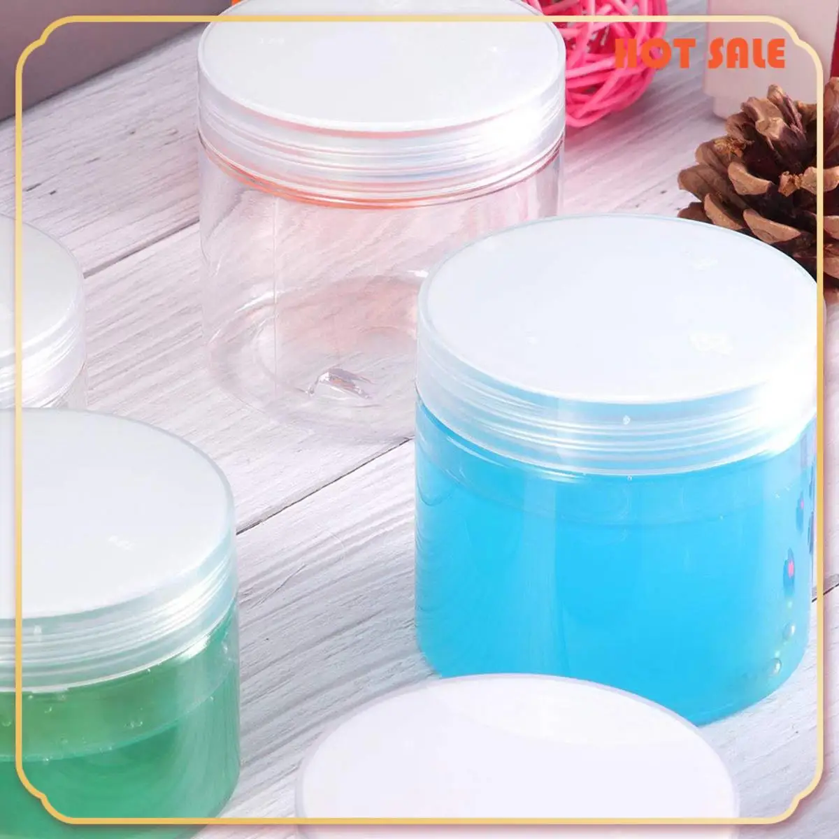 ABFA Empty 12-Pack Transparent Plastic Storage Spice Jar Wide Mouth Plastic Container With Lid For Beauty Products, DIY Mucus Ma