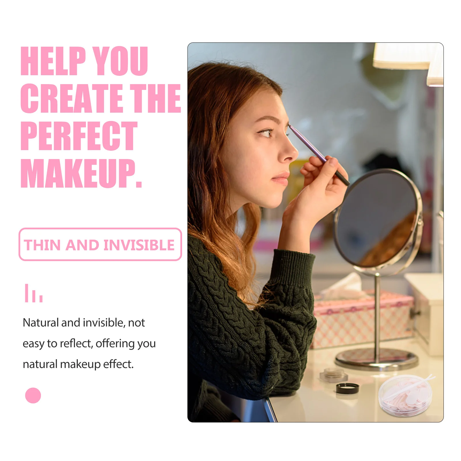 2 Cajas de Adhesivos Invisibles para Párpados Dobles, Adhesivo Médico de Larga Duración, Resistente al Sudor, Parches Naturales para Párpados para Mujeres