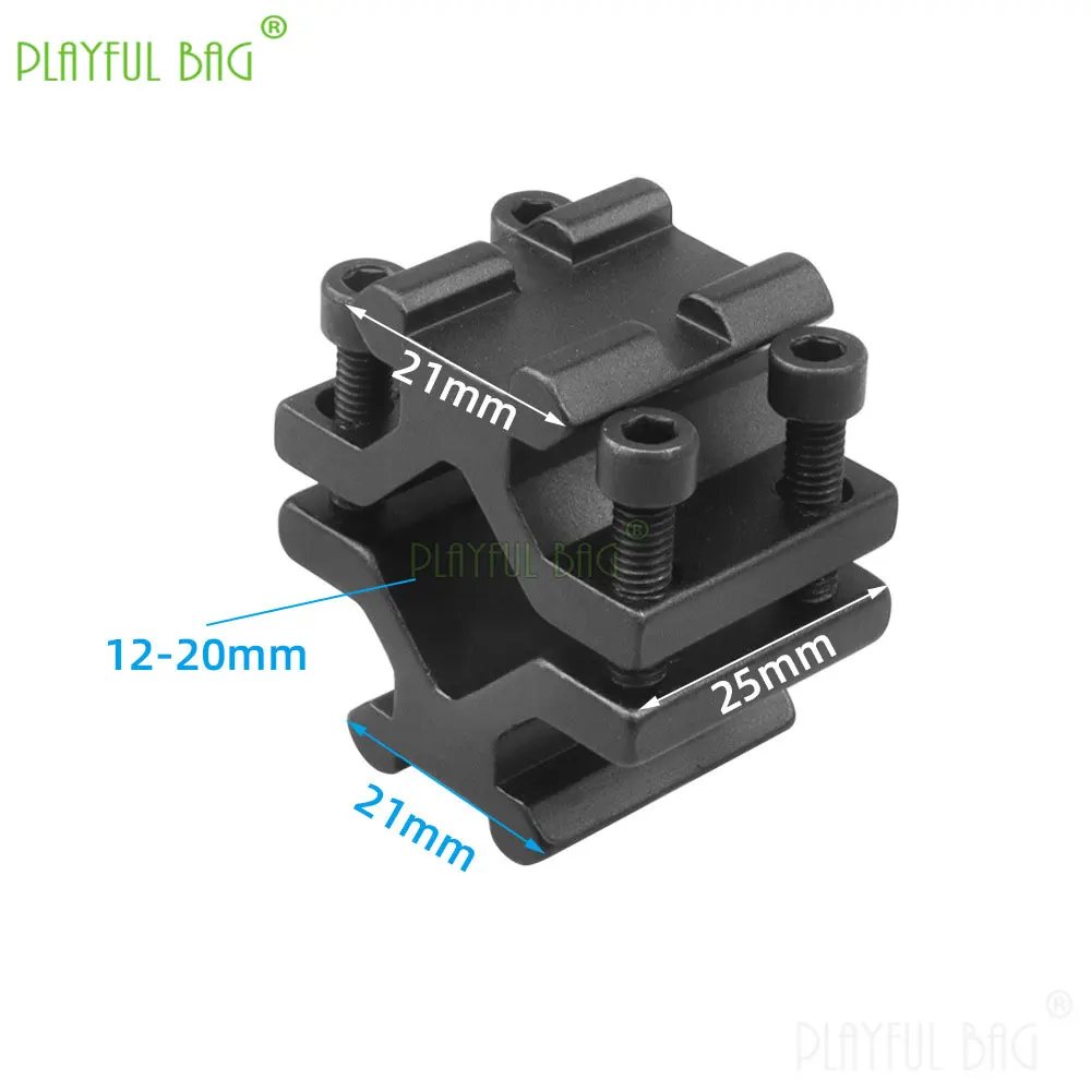 Abrazadera de tubo de Metal de 12-20mm, soporte láser de mariposa de doble cara y linterna, adaptador de tubo de riel de 21mm, accesorios para pistola de juguete QG876