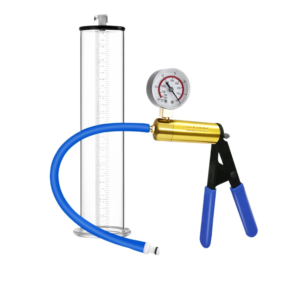Blue Magic Sex Metal Explosion proof Reinforced Glass Male Root Exercise Suction Device Widening X Cylinder