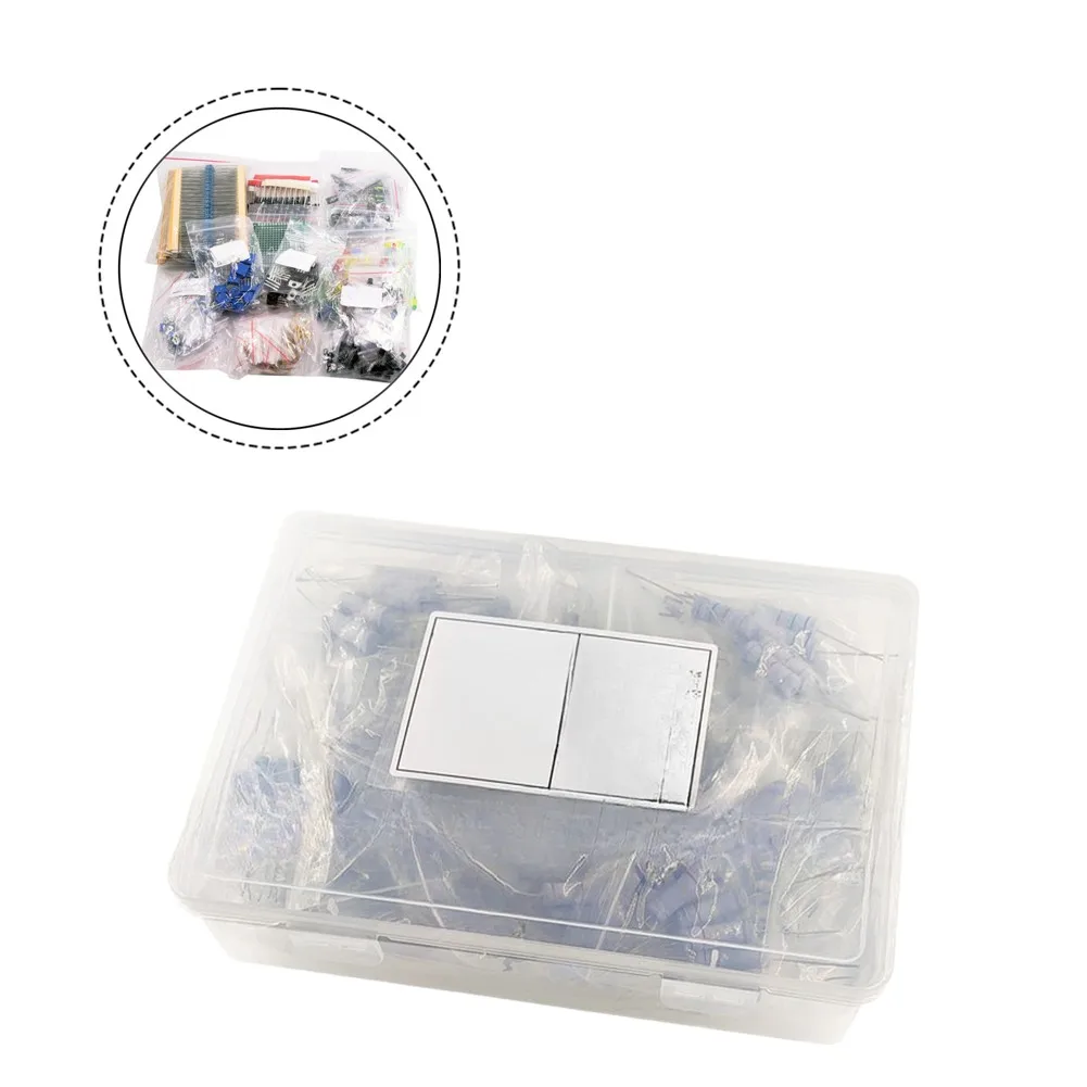 1818PCS Electronics Component Pack for Education Includes 1/4W Resistors Capacitors Transistors LEDs Diodes and PCBs