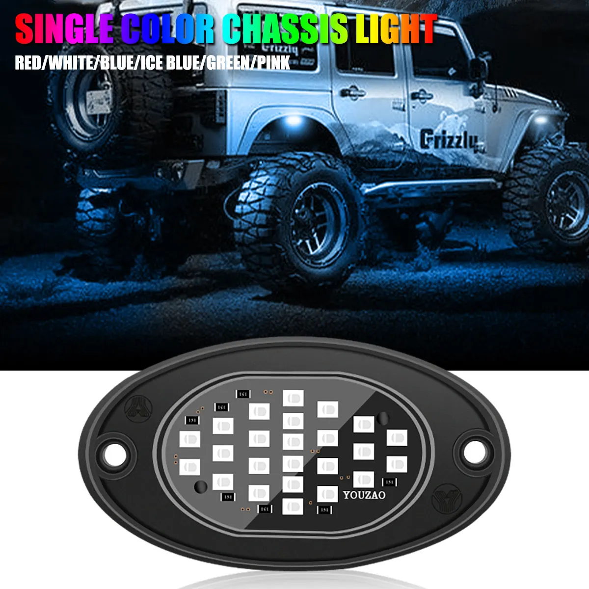 1pc Car Navigation Light Motorcycle for Holding 24smd LED Decorative Chassis 12v 4x4 Off-road Truck SUV Neon Rock Ambient Light