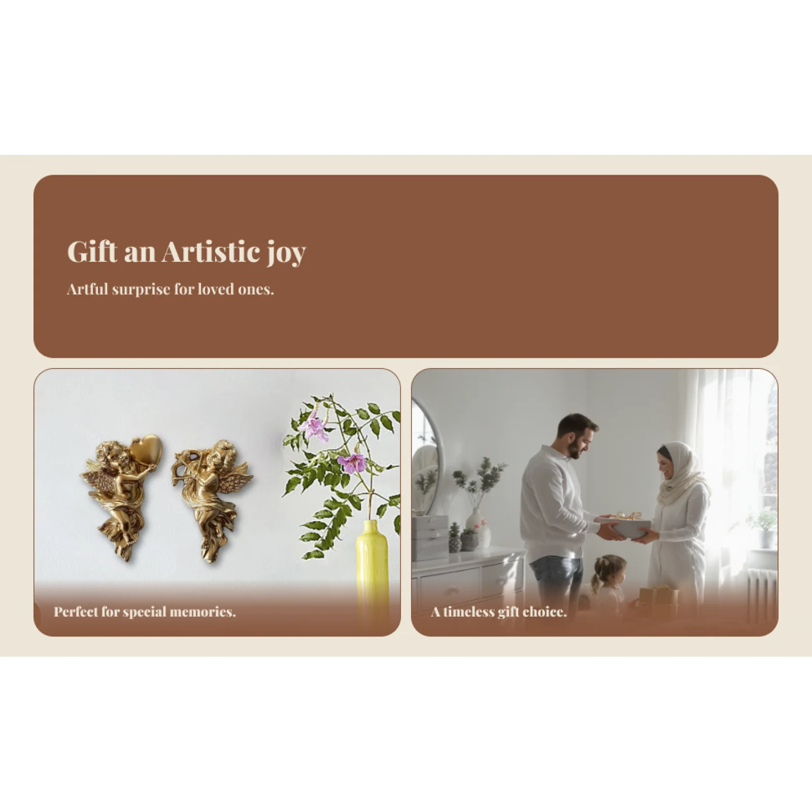 

Angel Statue Resin Wall Sculpture Hand Painted Cherub Figurine Room Decoration for Home Decor Accent