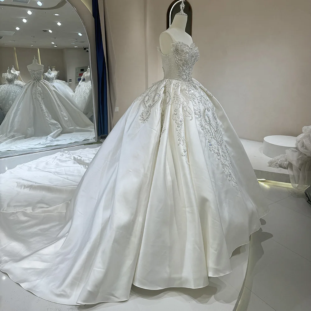 U-Ausschnitt Maßgeschneiderte Damen Brautkleider Moderne abnehmbare Ärmel Roben Wischlänge Böhmische Prinzessin Vestidos De Novias