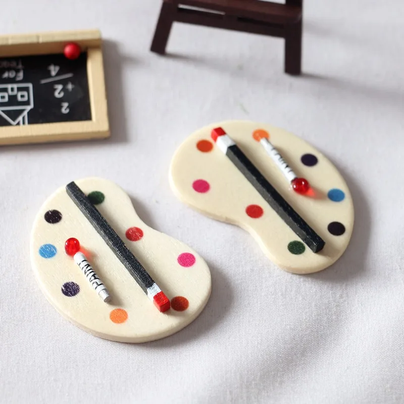 Dollhouse 1:12 mini simulation drawing board, color palette, dollhouse shooting props, BJD pocket furniture accessories