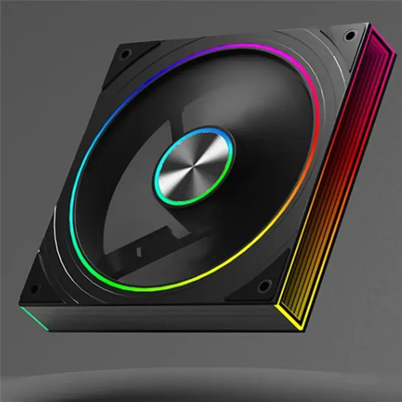 Delicate Texture-ARGB Case Fan 5V 3Pin ARGB Cyclic Mirror Light Effect 5V3pin Circular Light Bar Black A