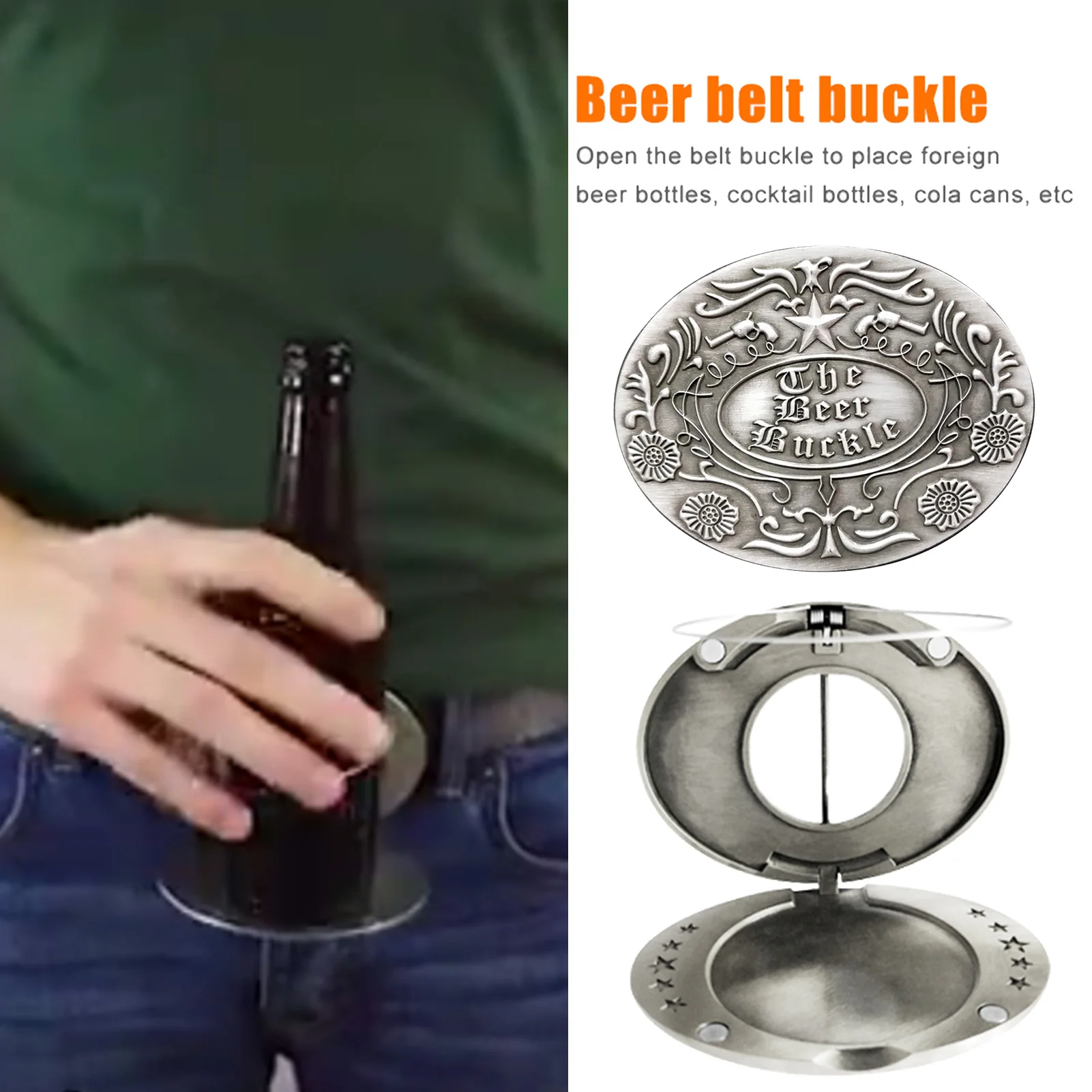 Cinturón de soporte de Metal portátil para cerveza, soporte de taza para bebida, Mini cinturón de cerveza, bandeja con hebilla, soporte para taza para Picnic, fiesta, barbacoa