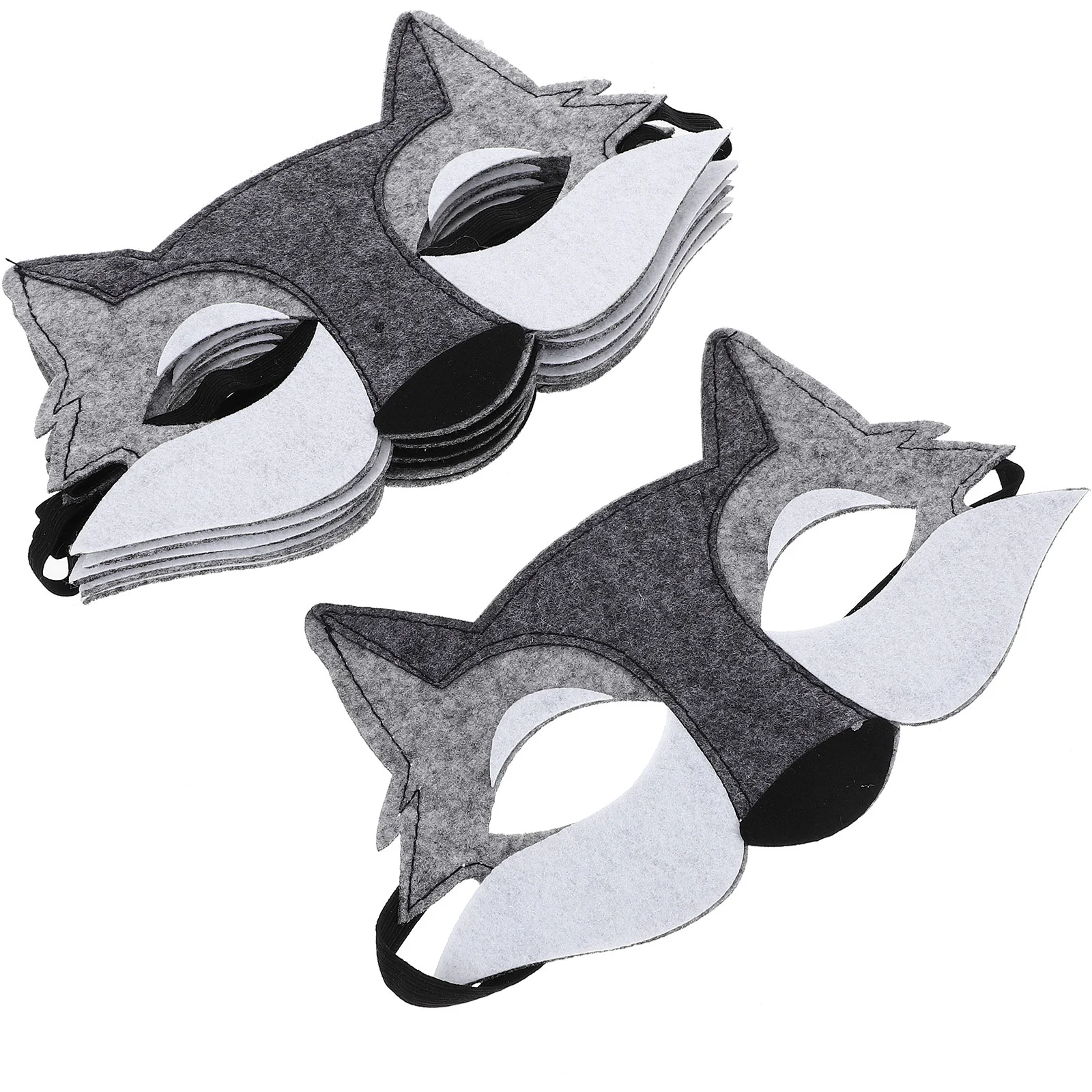 6 Pcs Halloween costmes Non-woven Felt Surface Mask Wolf Masks Birthday Party Supplies Half of the animalprop Child