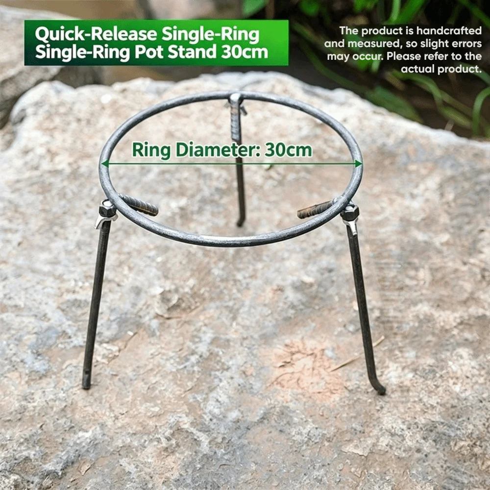 New Cast Iron Pot Rack Detachable Triangular Fire Pit Rack Stable Heavy Duty Triangular Pot Stand Picnic