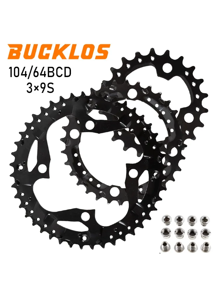AliExpress BUCKLOS 104/64BCD Bicycle Chainring 3*9speed Mountain Bike Chainring 22T 32T 44T Triple Speed MTB Crown for 30S MTB Crankset