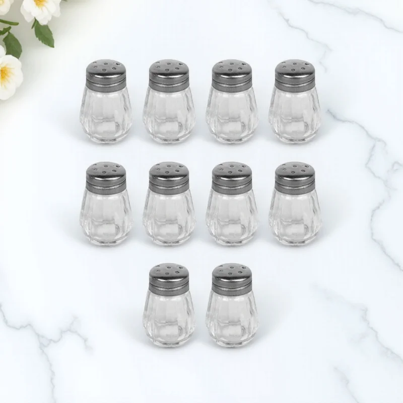 

Miniature Glass Salt Shaker Set Clear Seasoning Bottles for Kitchen BBQ Spice Container Mason Jar Style Decor