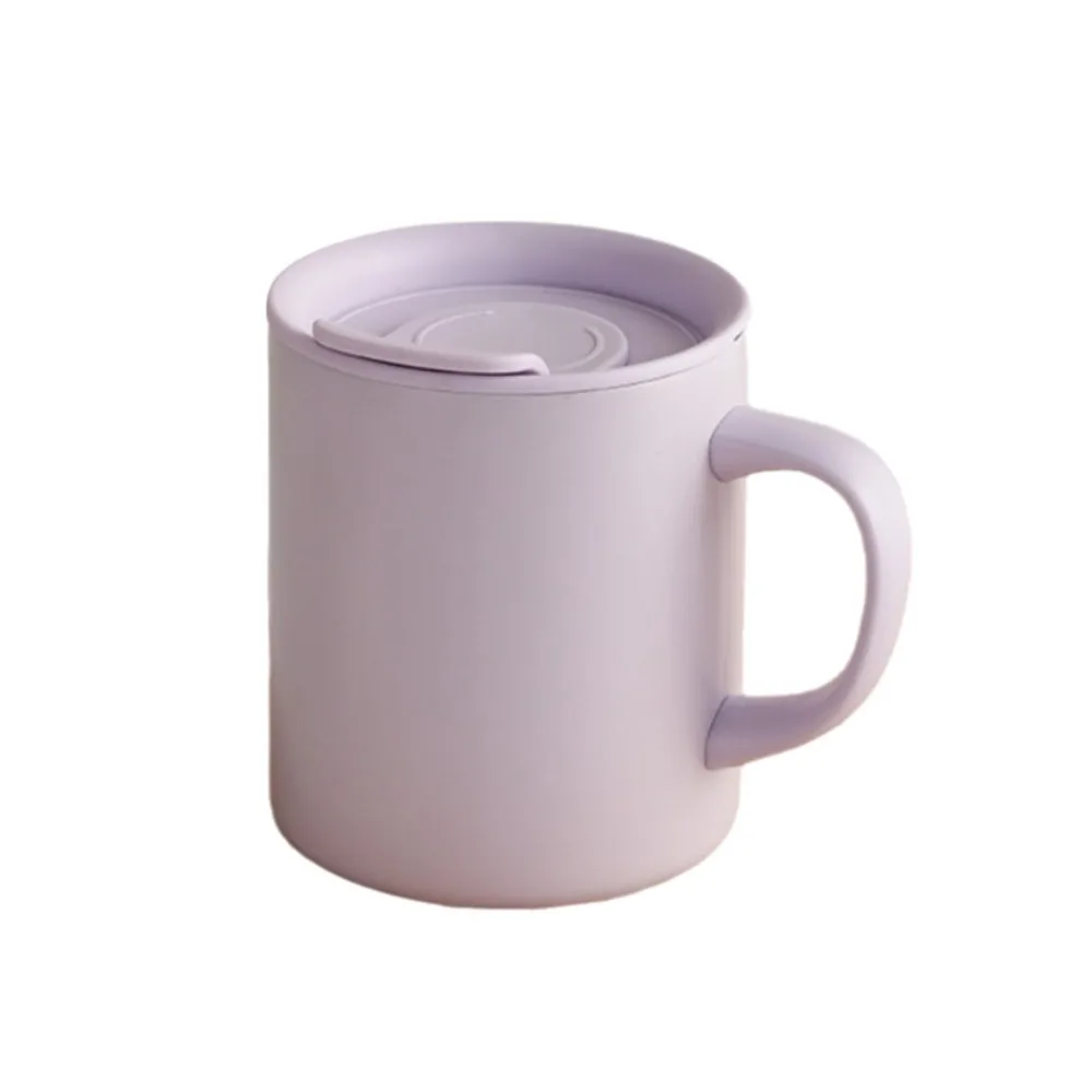 

Double-Walled Insulated Coffee Mug Rotating Dust Cover 300 ML Office Water Cup Stainless Steel with Scale Thermos Cup Home