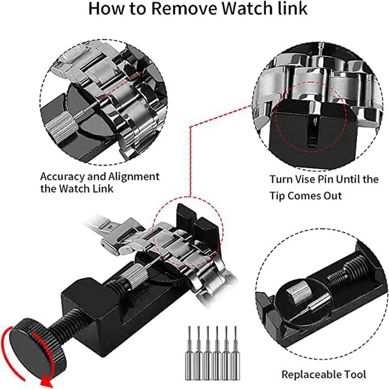 Watch Link Remover Kit Watch Tool Kit Link Remover Repair Tool Watch Adjustment Tool