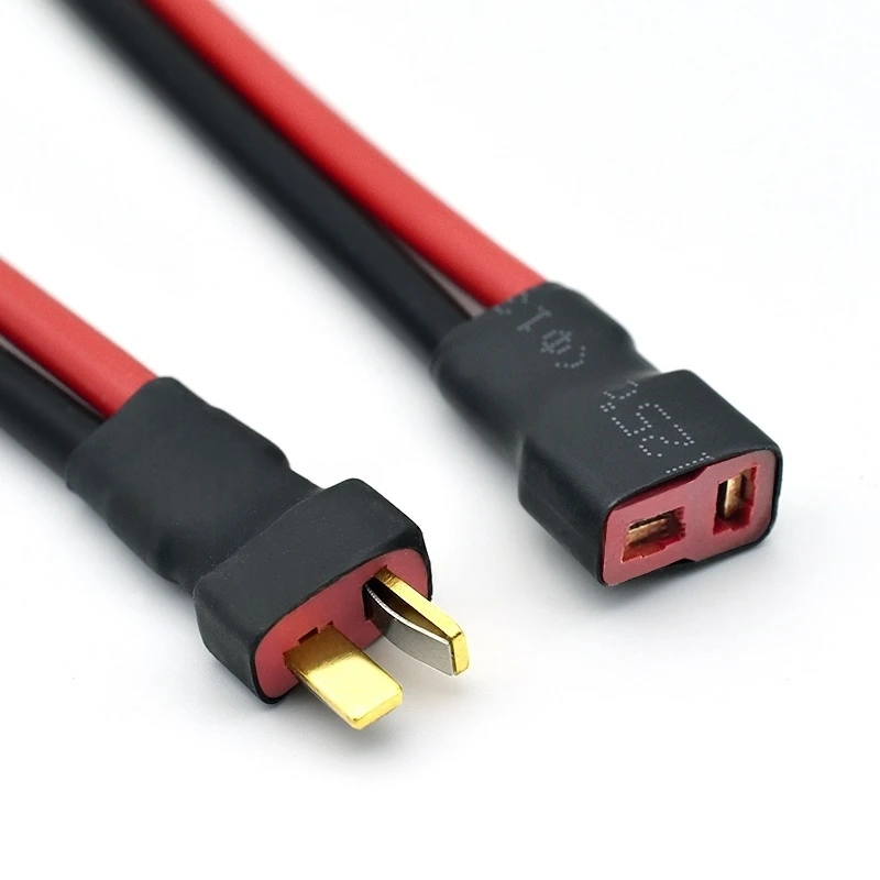 Vehicle Lithium Battery T-Plug Male/Female Pair Socket Cable T-Shaped Battery Power Cord Interface for Car Battery