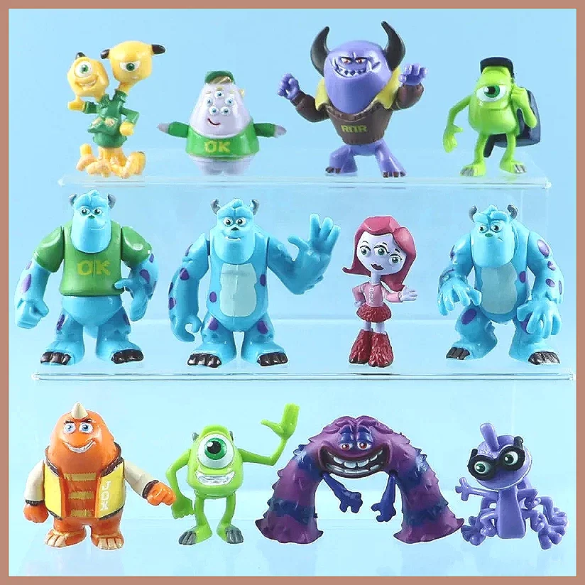 for Disney Pixar Monsters University Action Figures Set, 12pcs Sulley & Mike PVC Model Toys Gift for Kids