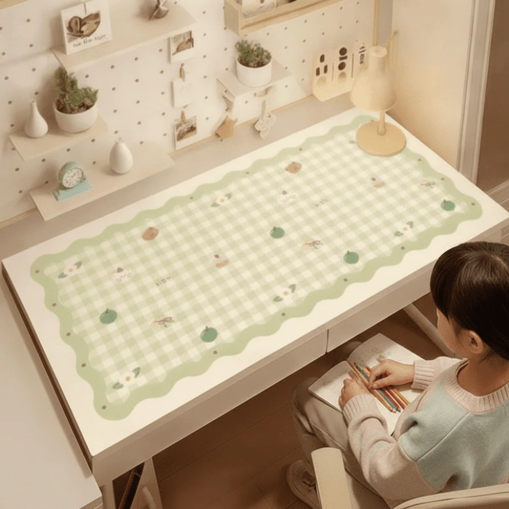Writing Pad Gingham Cartoon Desk Mat Waterproof Wavy Keyboard Mat Large Thick Mouse Pad Dormitory
