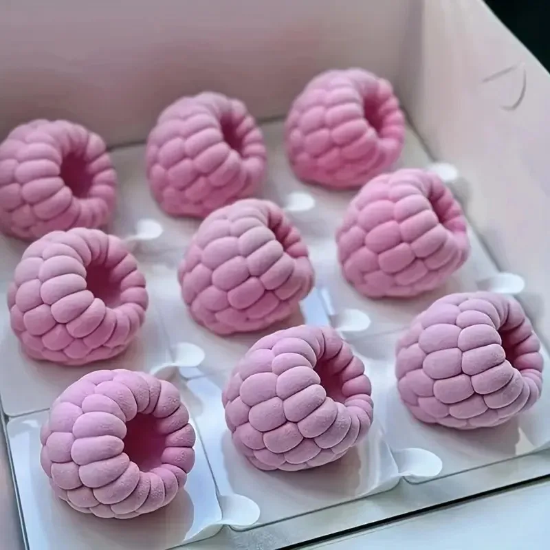 6 cavity Raspberry Mousse Silicone Mold French Style Raspberry Shape For Fruit Chocolate Desserts Cake Decorating Tool Bakeware