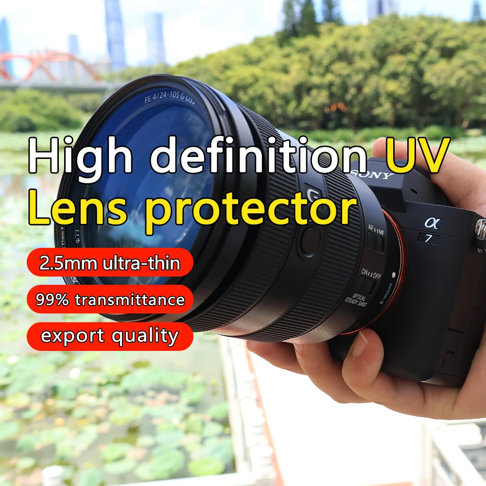 Suitable for Canon, Sony, Nikon DSLR camera filters, UV protective lenses, and protective photography lenses