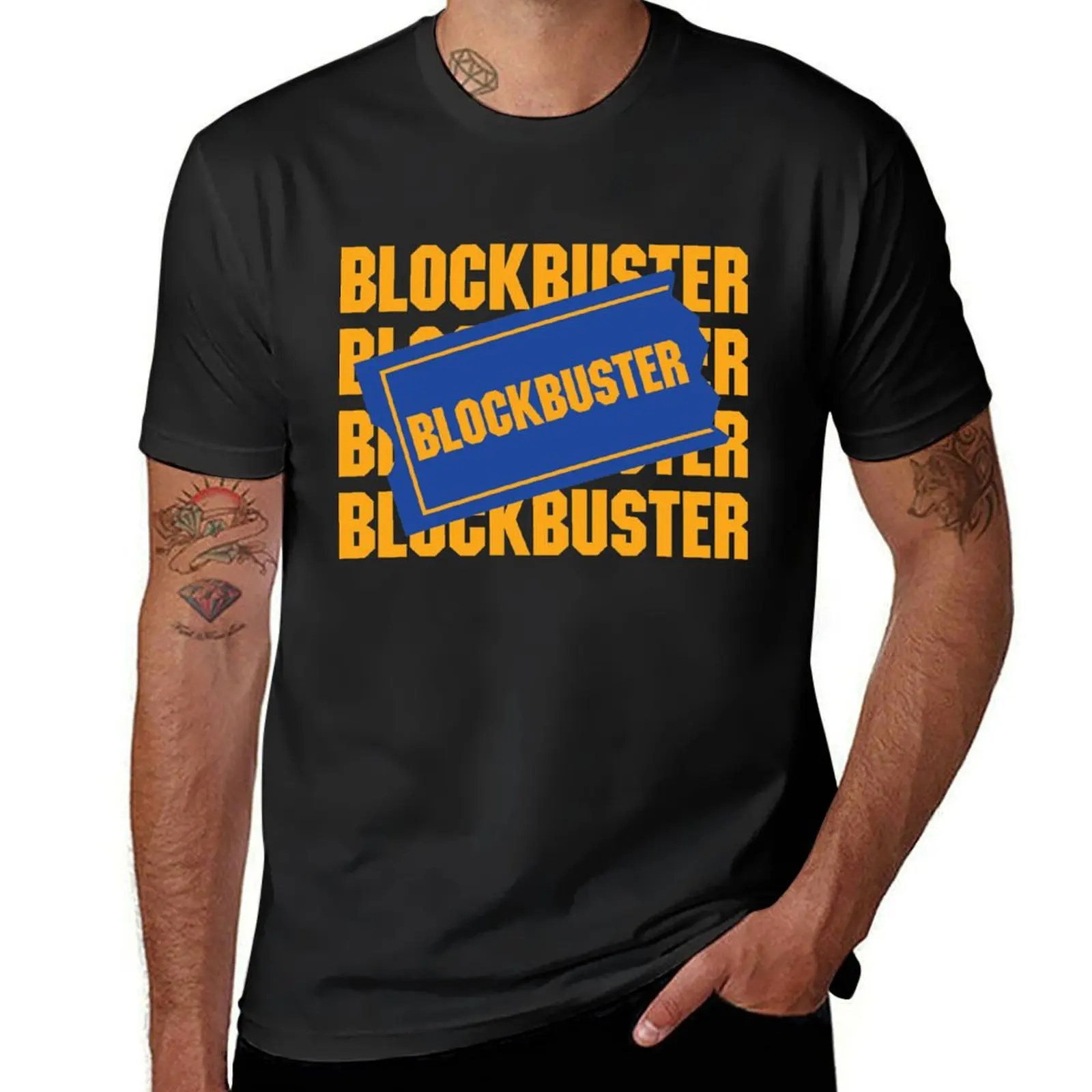 Blockbuster Video Rental Store Logo T-Shirt oversized korean fashion aesthetic clothes mens workout shirts