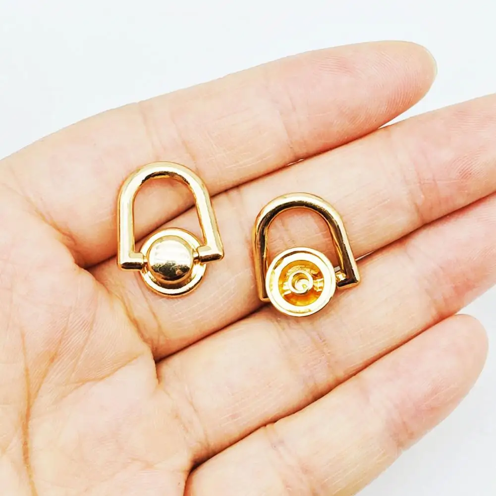 Metal Bag Hardware Supplies D Rings for Purse Making 4pcs Rotatable D Rings with Screws Purse Making Hardware Set for Handbag