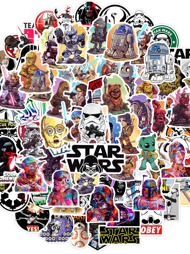 50/100 Stück Disney Coole Star Wars Cartoon-Aufkleber DIY Tagebuch Laptop Gepäck Skateboard Graffiti-Aufkleber Spaß für Kinderspielzeug