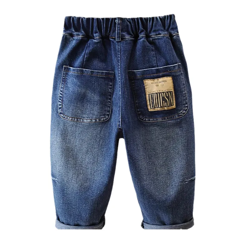

Новые модные джинсы для мальчиков, подходящие для всех сезонов, детские джинсовые повседневные свободные джинсы, детские прямые брюки, От 2 до 10 лет