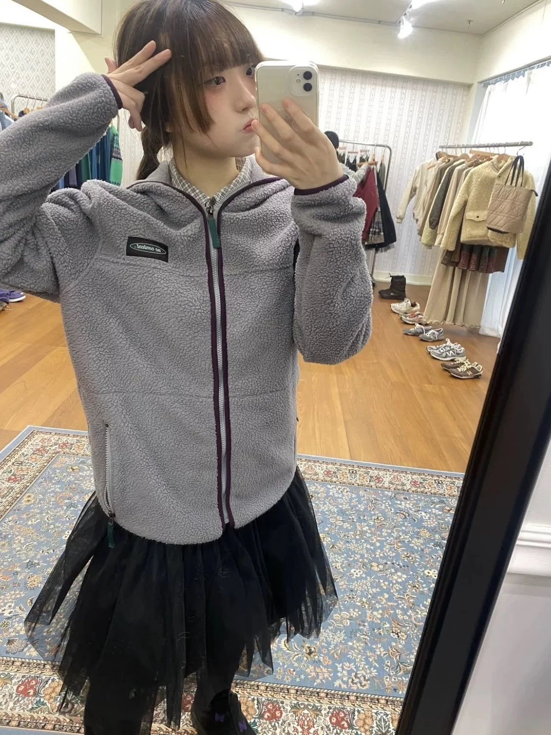 Noc Xiaola Select Winter 2025  Brand Contrast Color Fleece Hooded Jacket Casual Style Zipper Closure Long Sleeve Oute...