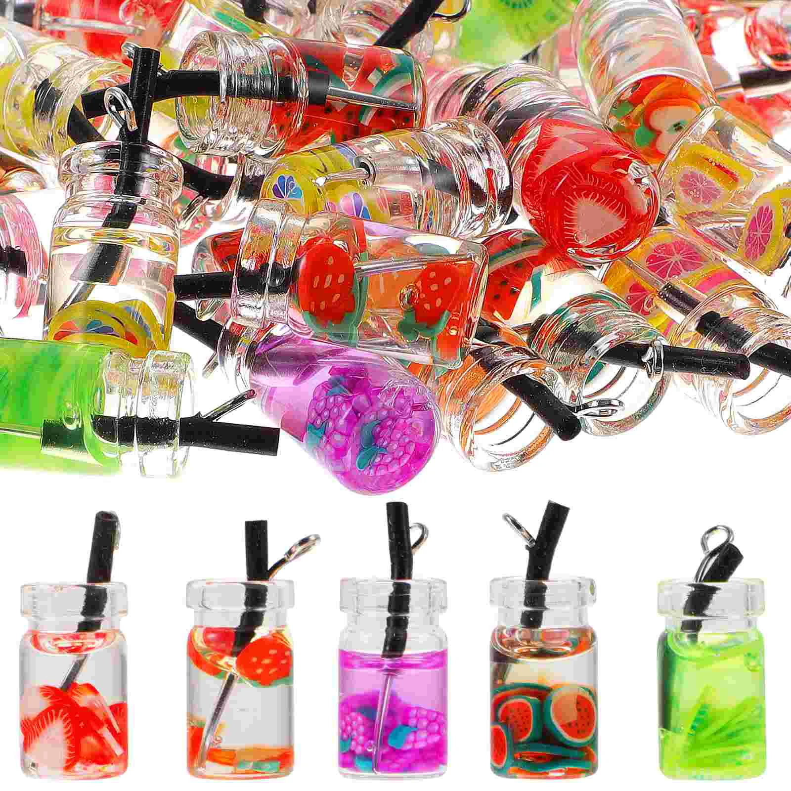 

40Pcs Jewelry Charms Decorative Fruit Drinks DIY Charms Novelty Drinks Cups Pendants DIY Charms lovely earring charm