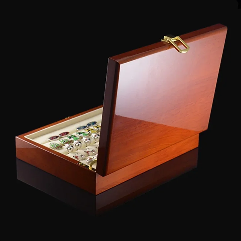 Ring Cufflinks Display Gift Box High Quality Painted Wooden Boxes Authentic 240*180*55mm Capacity Jewelry Organizer Storage Box
